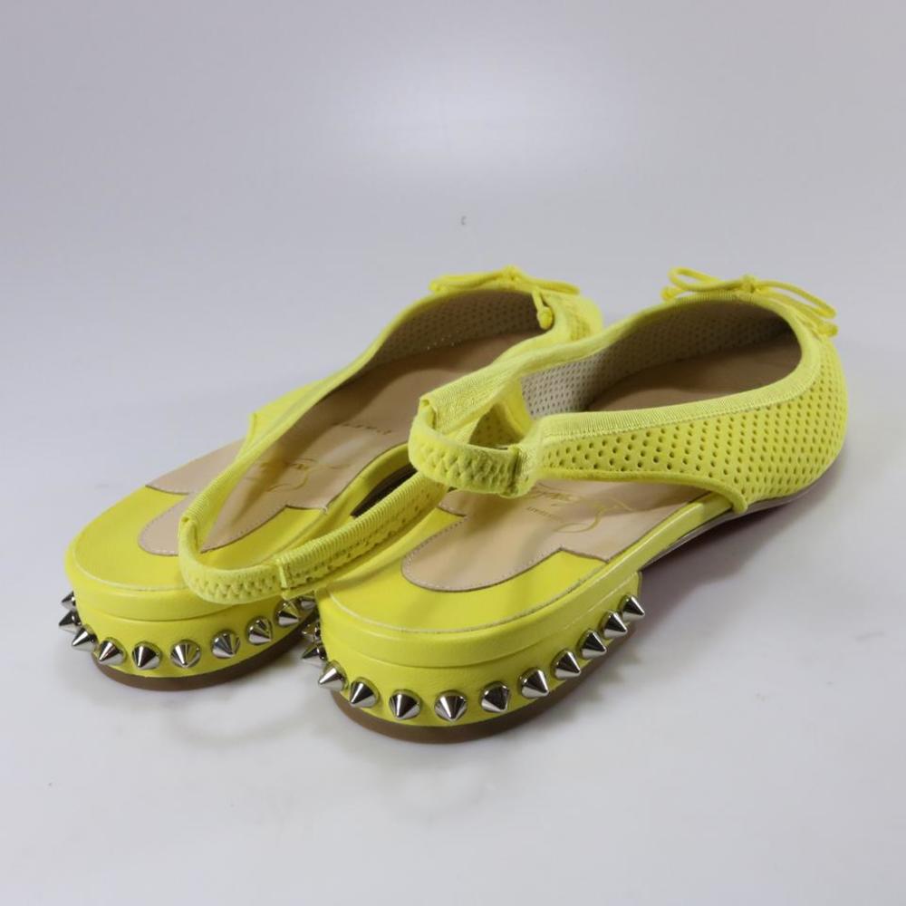 Hall Spike Flat Yellow Spiked Perforated Suede Slingback Flats d672 - Picture 7 of 12